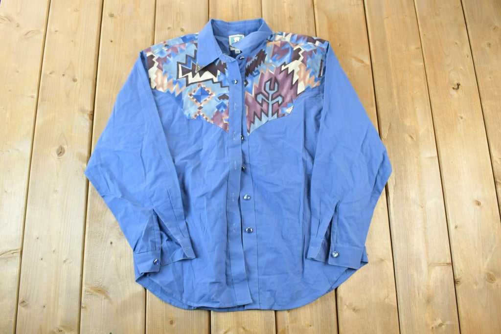Vintage 80s Dessert West By Sheffy Holt Western Button Up Shirt