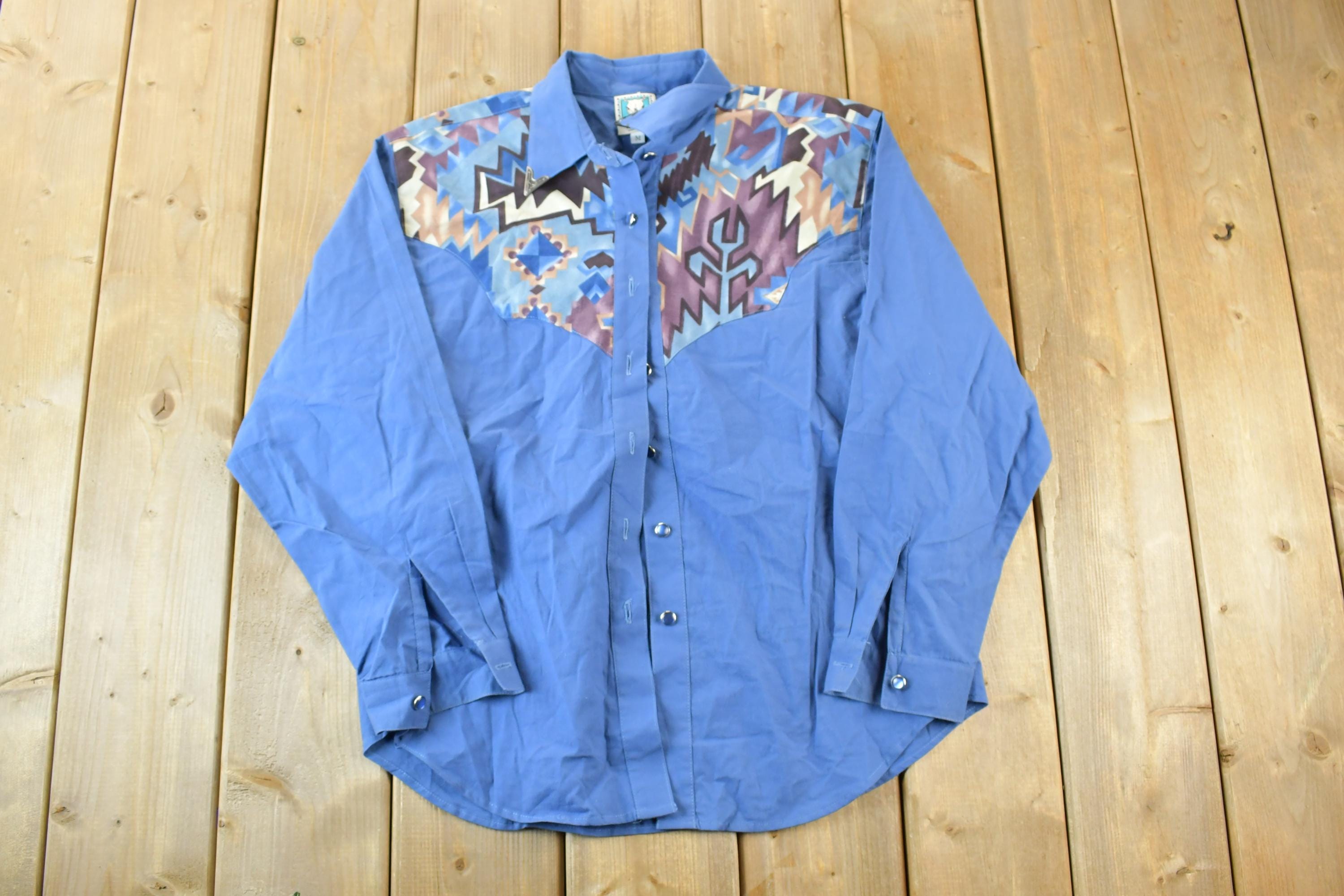Vintage 80s Dessert West By Sheffy Holt Western Button Up Shirt