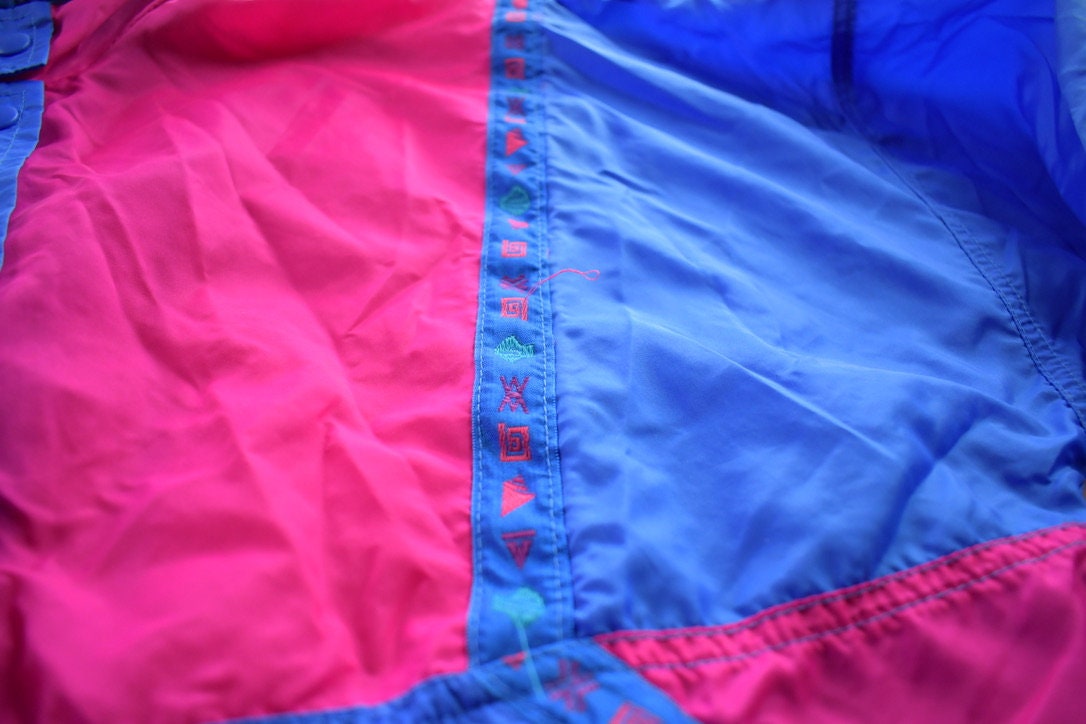 Vintage 1980s Lady Footlocker Color Block Windbreaker Jacket Size M