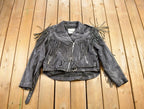 Vintage 1980s Addis Genuine Leather Biker Jacket