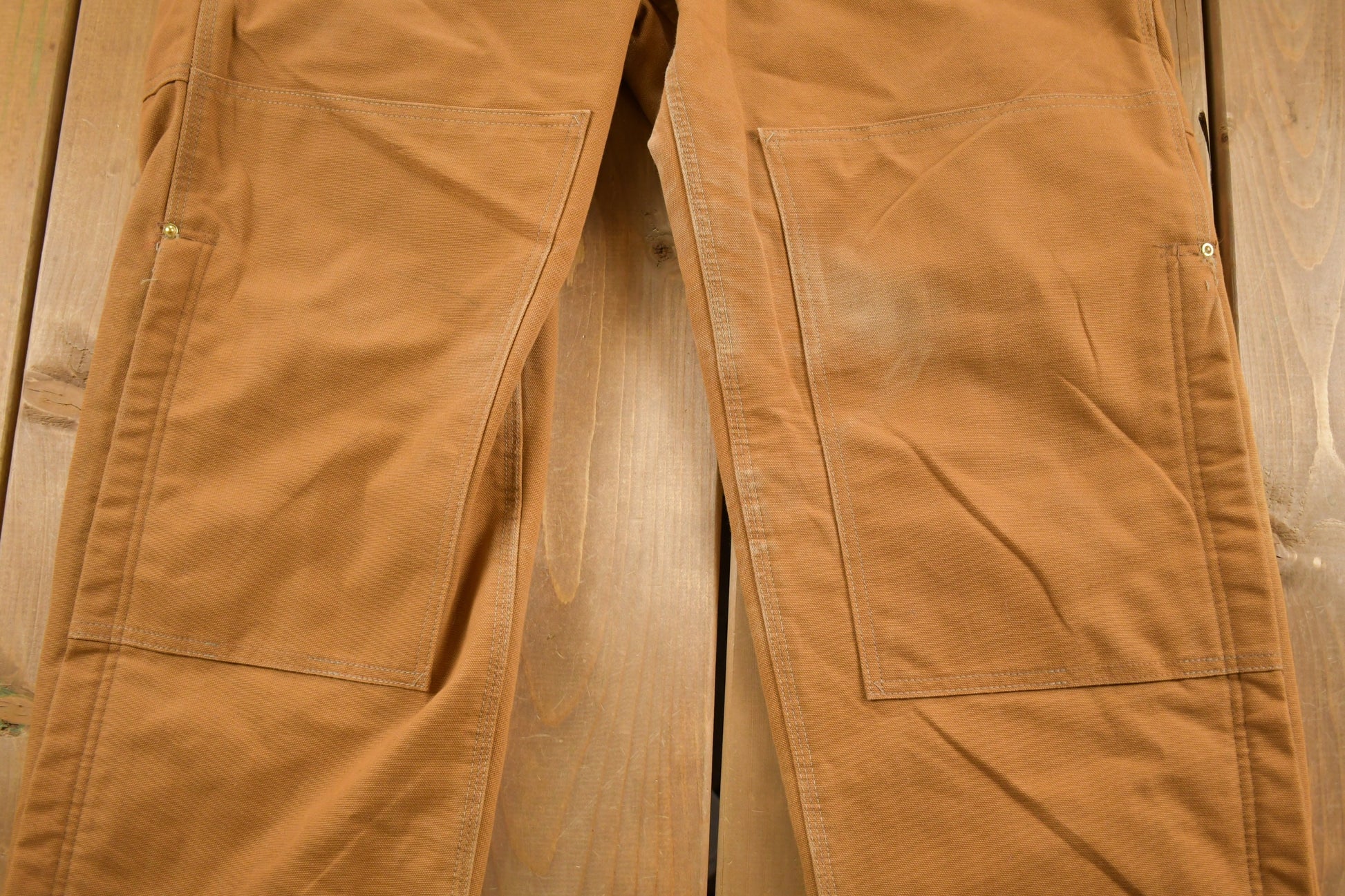 Vintage 1980s Carhartt Double Knee Quilted Canvas Overalls Size 39 x 28