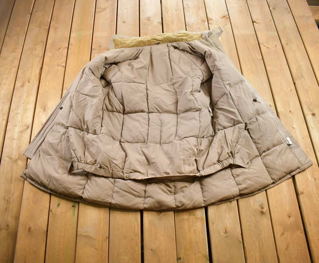 Vintage 1980s Full Length Fur Hooded Puffer Jacket