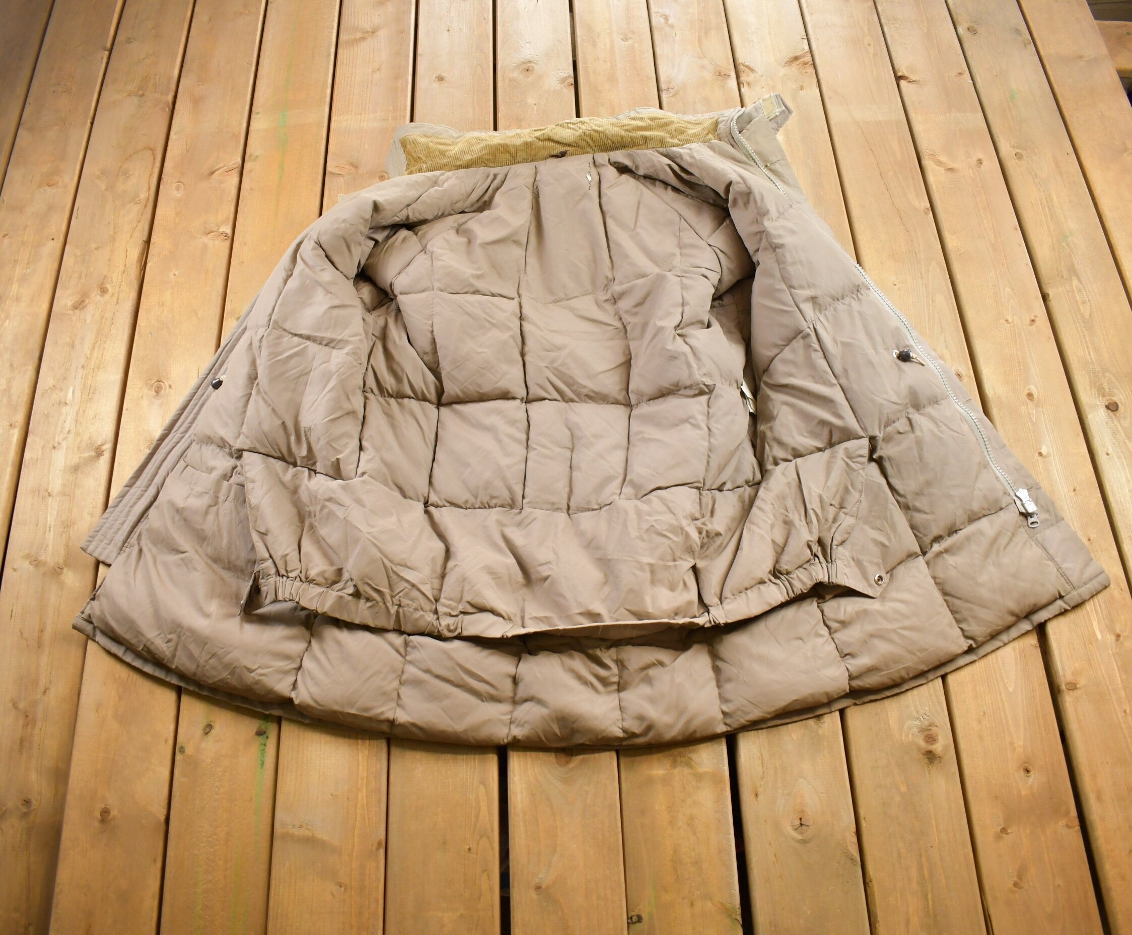 Vintage 1980s Full Length Fur Hooded Puffer Jacket