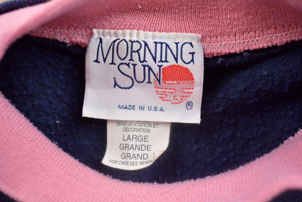 Vintage 1990s Morning Sun Double Collar Flower Crewneck Sweatshirt