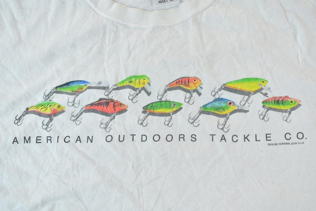 Vintage 1990s American Tackle Fishing Graphic T-Shirt