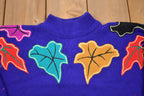Vintage 1990s Embroidered Leaf Knitted Sweater
