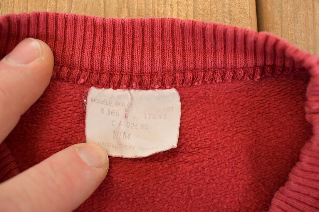 Vintage 1990s Don't Wanna Embroidered Funny Face Crewneck Sweatshirt Mens L / Made In USA / 90's Destination Sweater