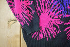 Vintage 1990s Enchante Fireworks Neon Sparkle Knit Crewneck Sweater  90s Crewneck  Made In USA  Preppy Knit
