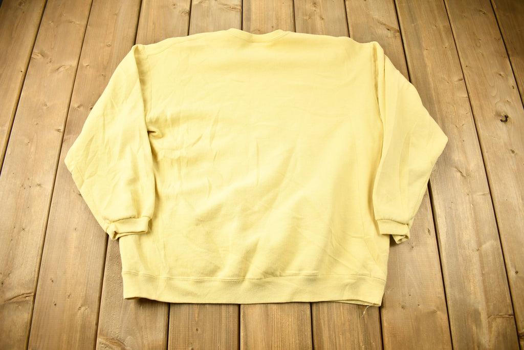Vintage 1990s Russell Athletics Yellow Blank Crewneck Sweatshirt