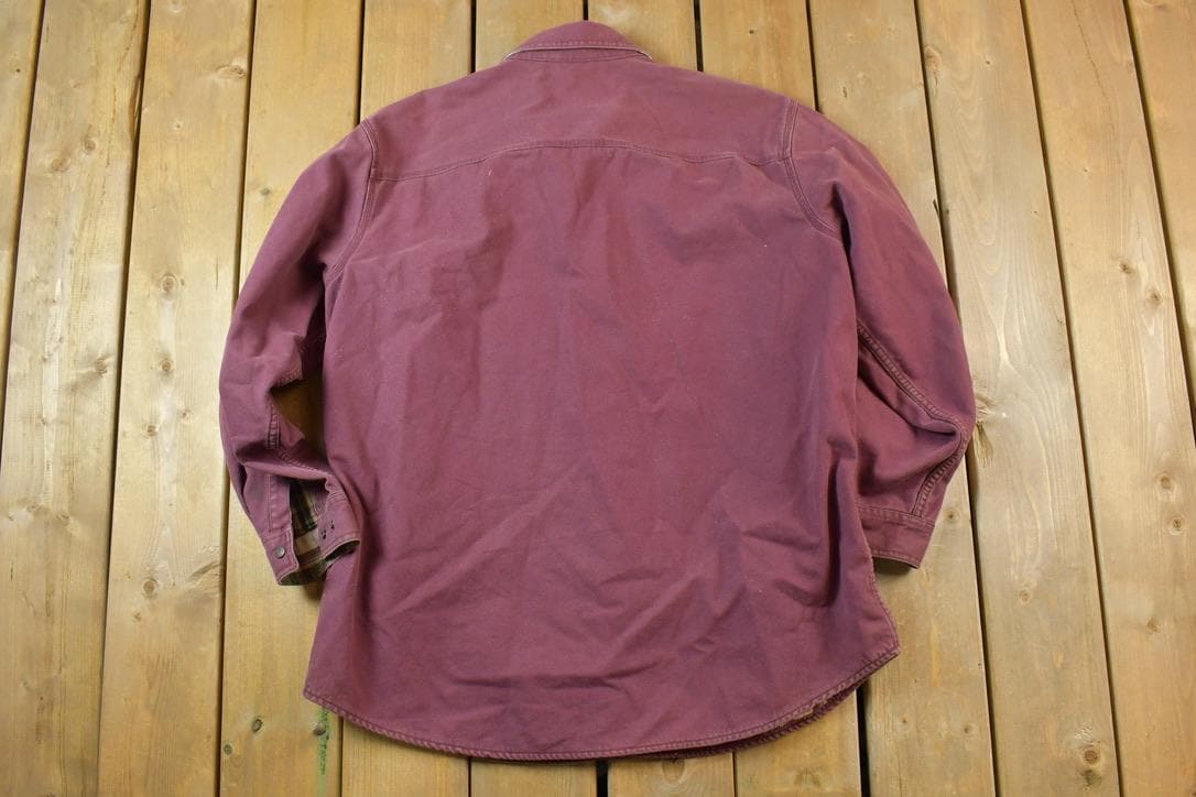 Vintage Y2K Plaid Lined Light Jean Jacket Made In USA