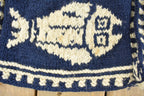 Vintage 1990s Express Tricots Fish Hand Knit Cardigan Sweater Women's M  Vintage Cardigan  Button Up  Cozy Cardigan