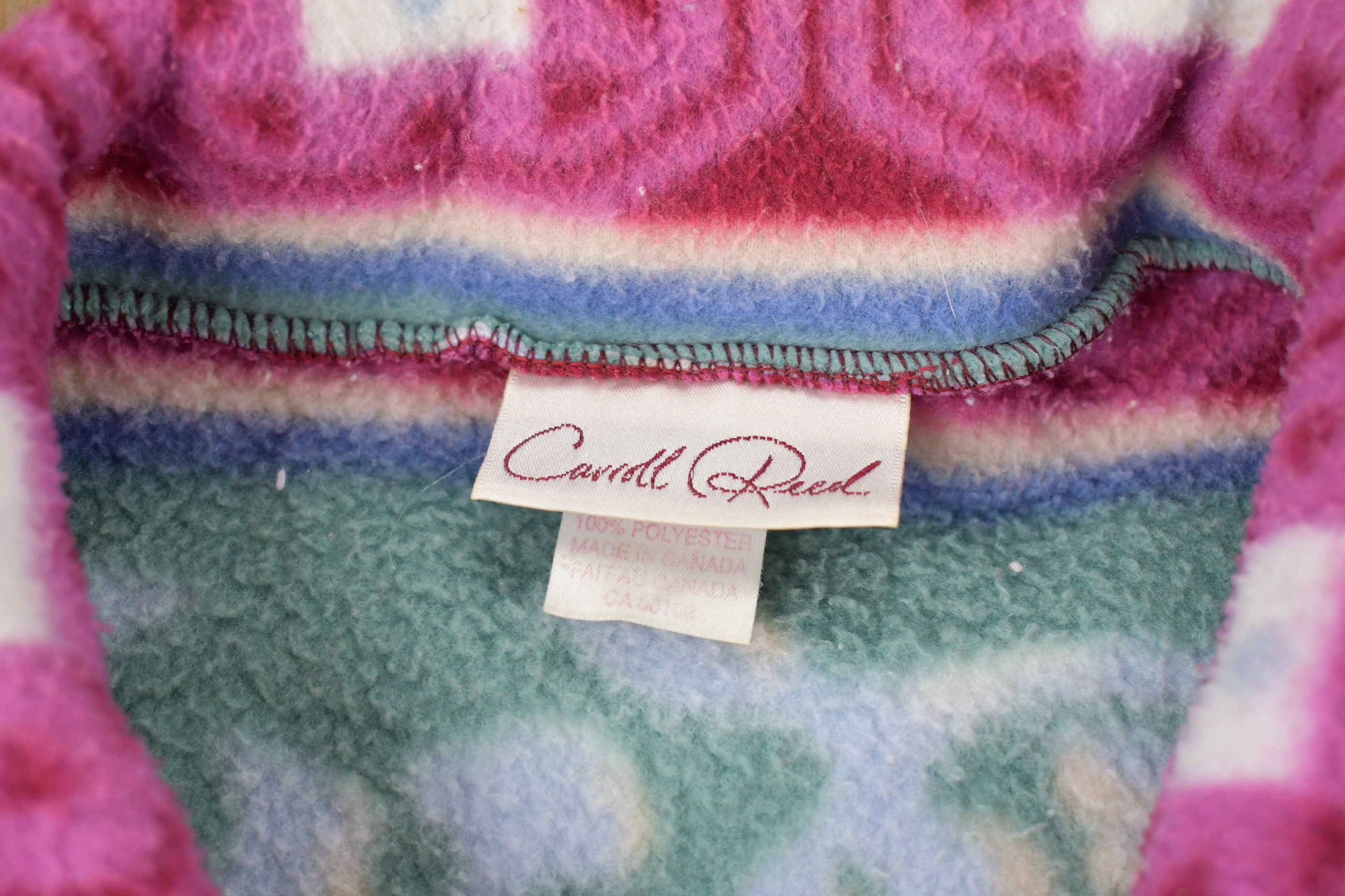 Vintage 1990s Carrol Reed All Over Print Fleece Sweater
