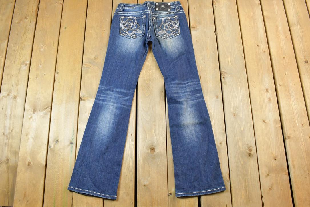 Vintage Y2K Miss Me Bedazzled Low Rise Jeans Size 26x31