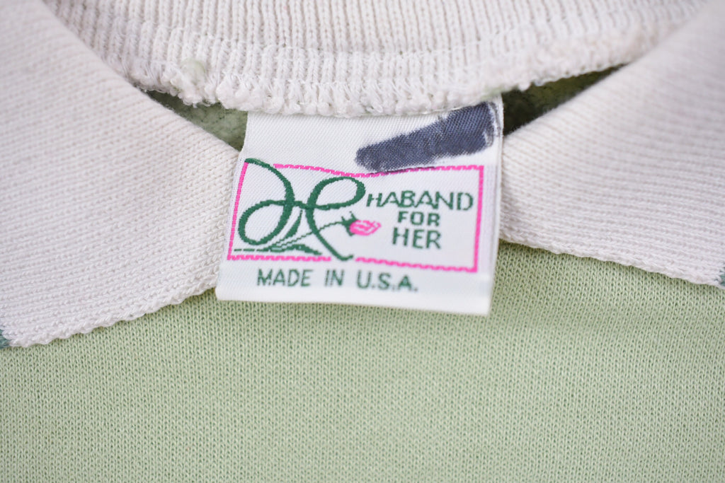 Vintage 1990s Floral Collared Crewneck Sweatshirt