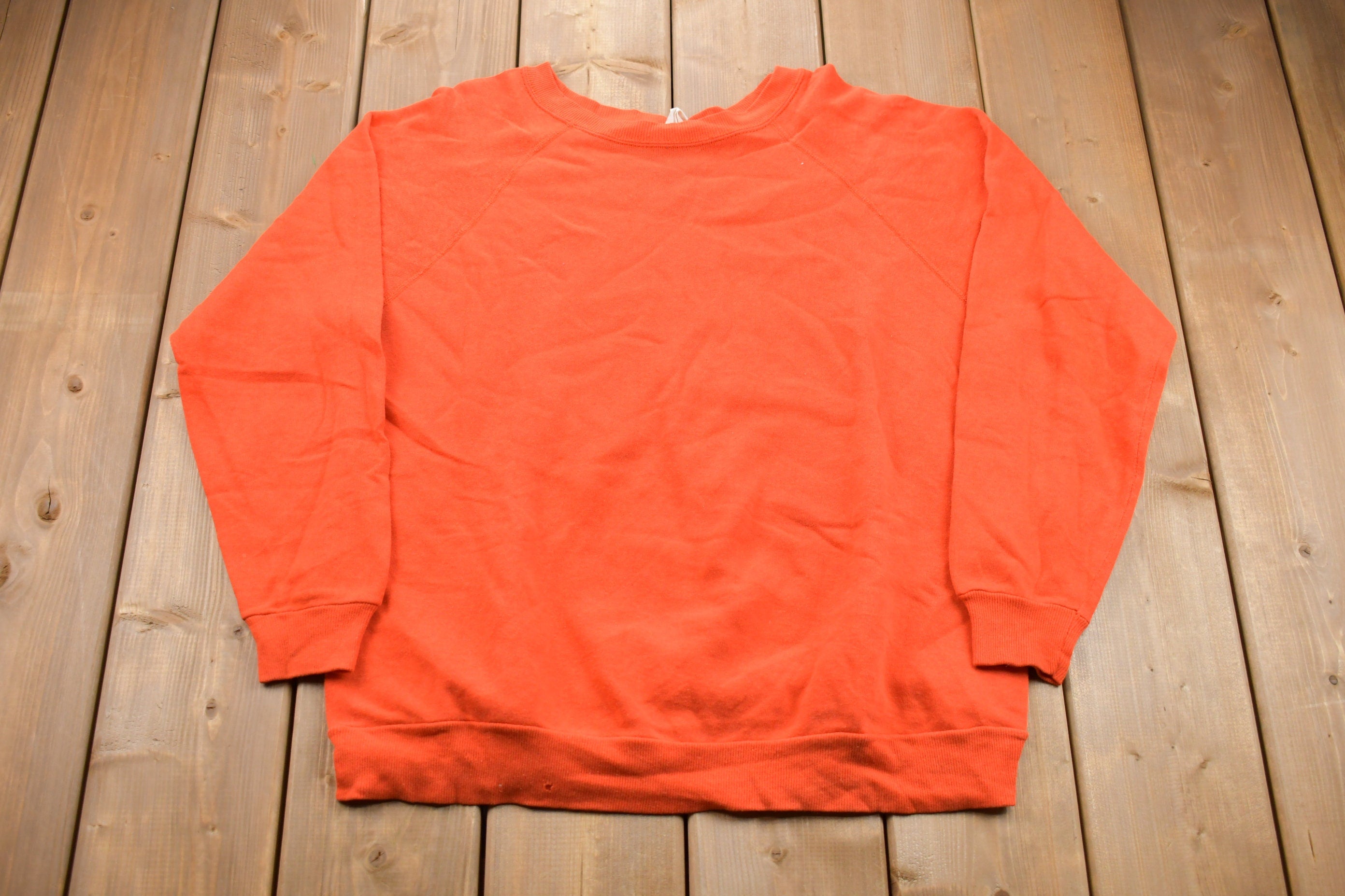 Vintage 1980s Raglan Sleeve Blank Crewneck Sweatshirt