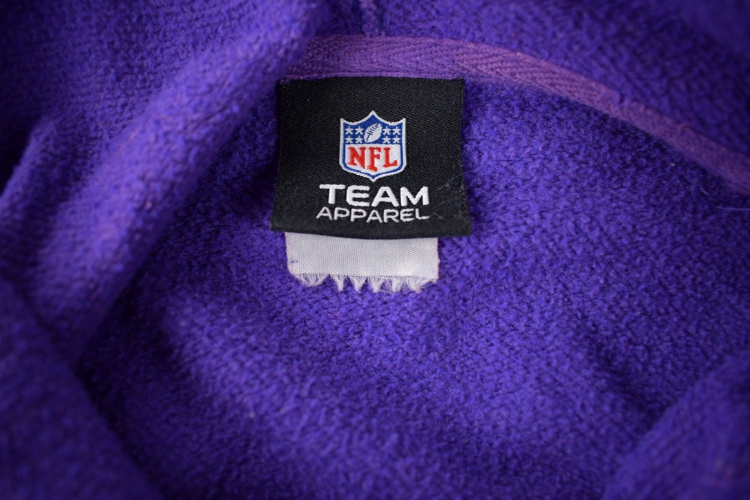 Vintage 2000s Minnesota Vikings NFL Football Embroidered Hoodie Made In USA
