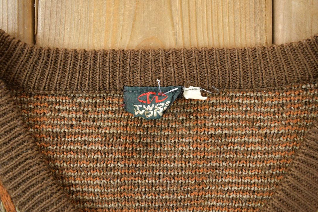 Vintage 1990s Brown Knit Crewneck Sweater