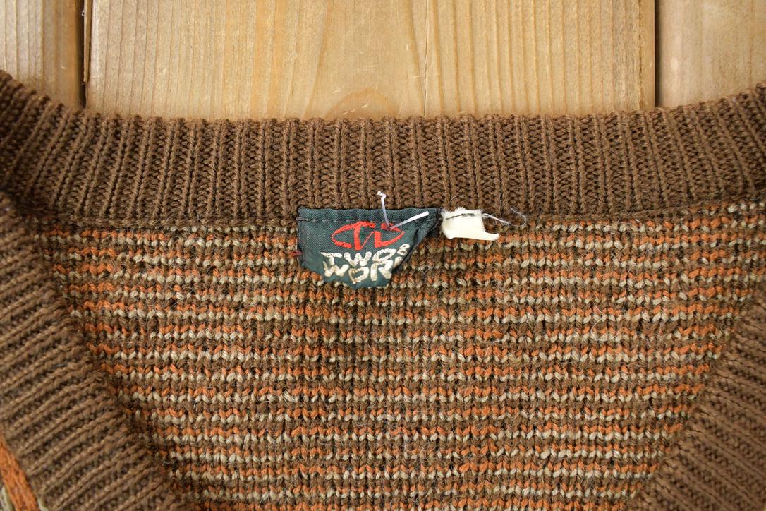 Vintage 1990s Brown Knit Crewneck Sweater