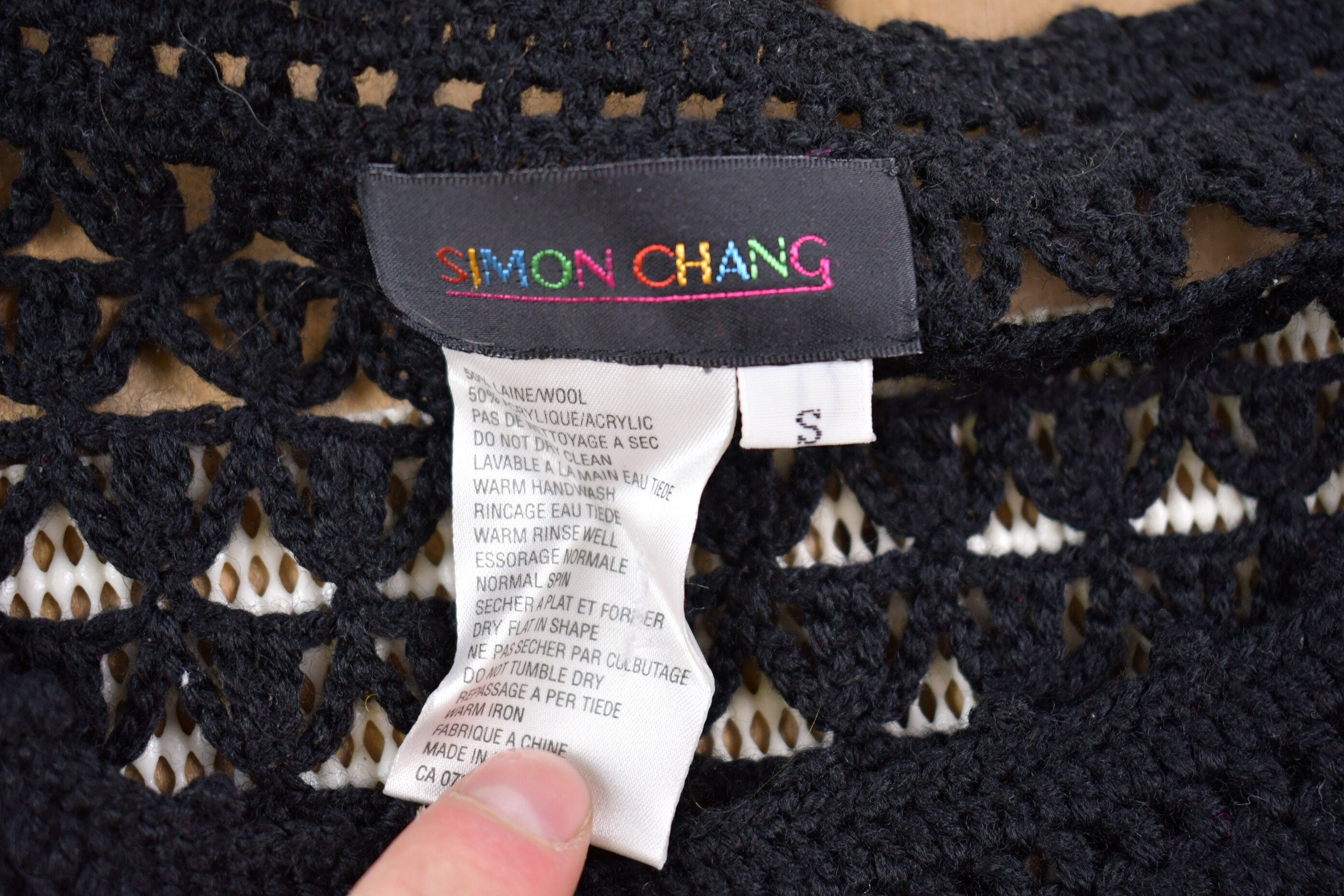 Vintage 1990s Simon Chang Floral Print Knitted Sweater
