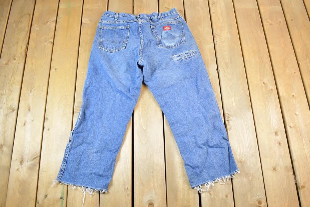 Vintage 1990s Dickies Denim Work Jeans Size 36 x 30  90s Carpenter Pants  Distressed Carhartt  Vintage Workwear