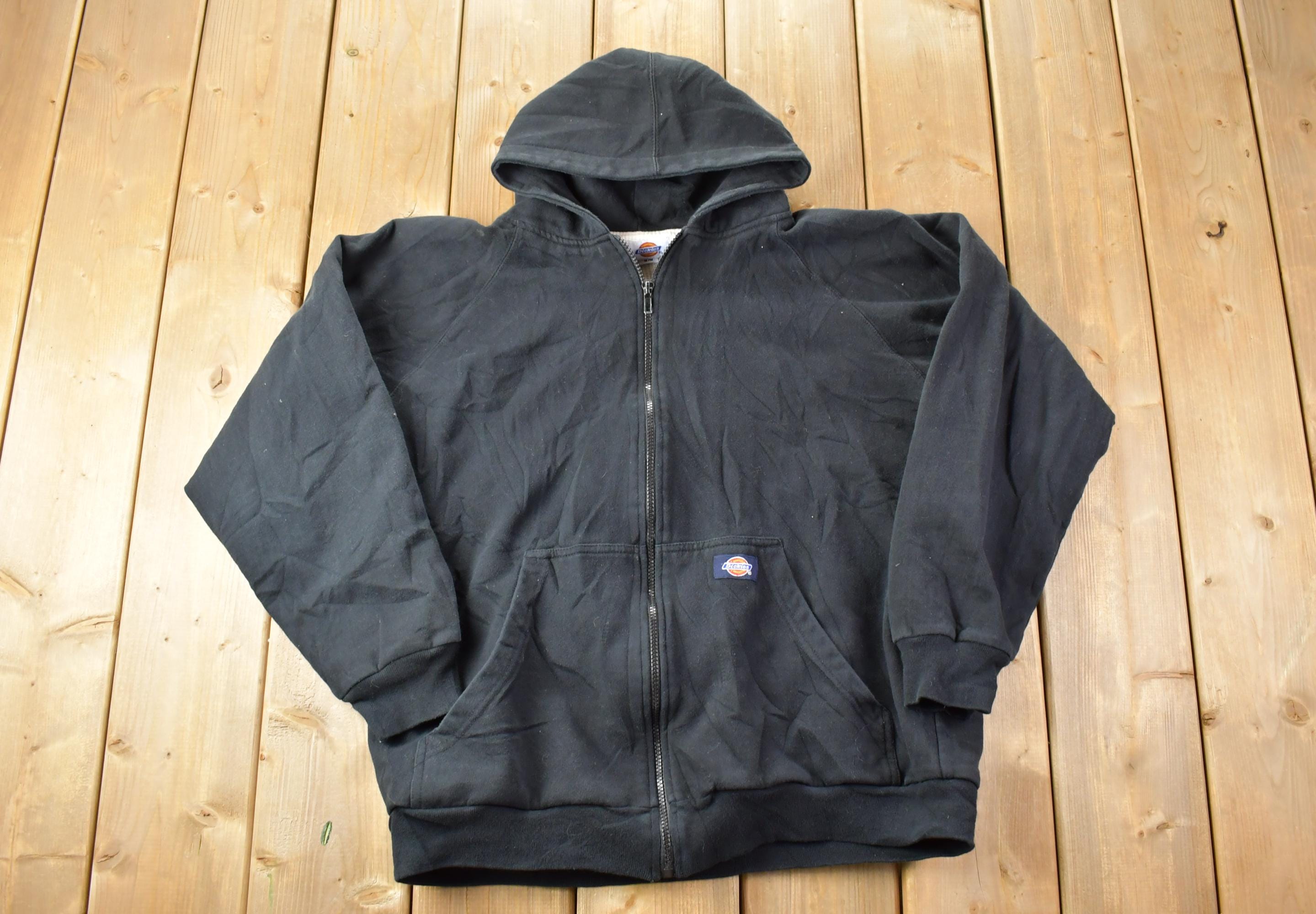 Vintage 1990s Dickies Thermal Lined Zip Up Hoodie  90s Hoodie  Vintage Sweater  Color Block