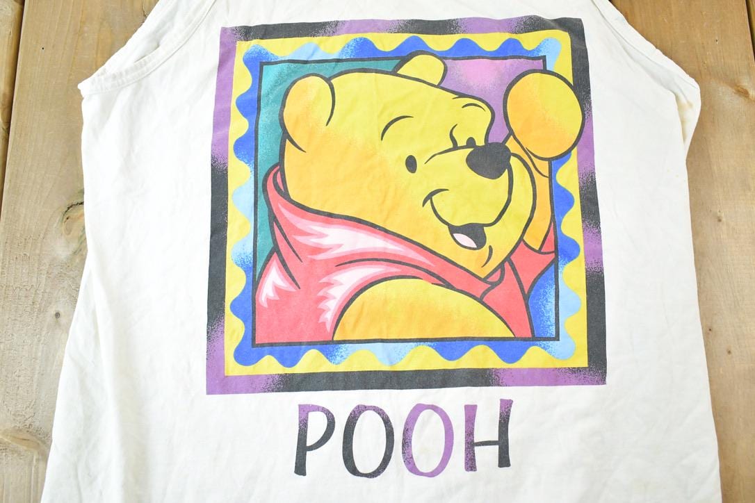 Vintage 1990s Disney Pooh Bear Cartoon Promo Tank Top Mens L