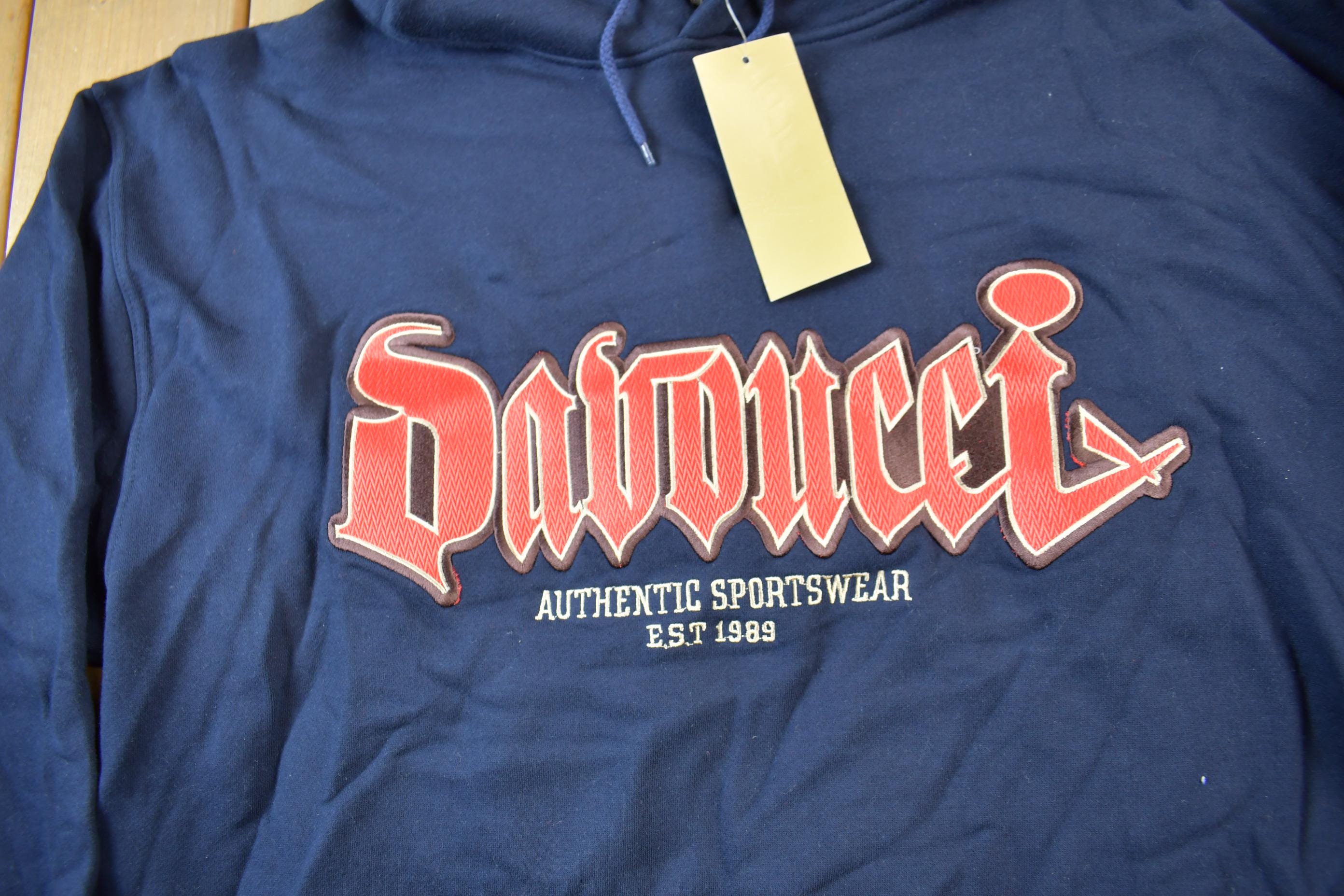 Vintage Deadstock Y2K Davoucci Embroidered Hoodie Size XXL
