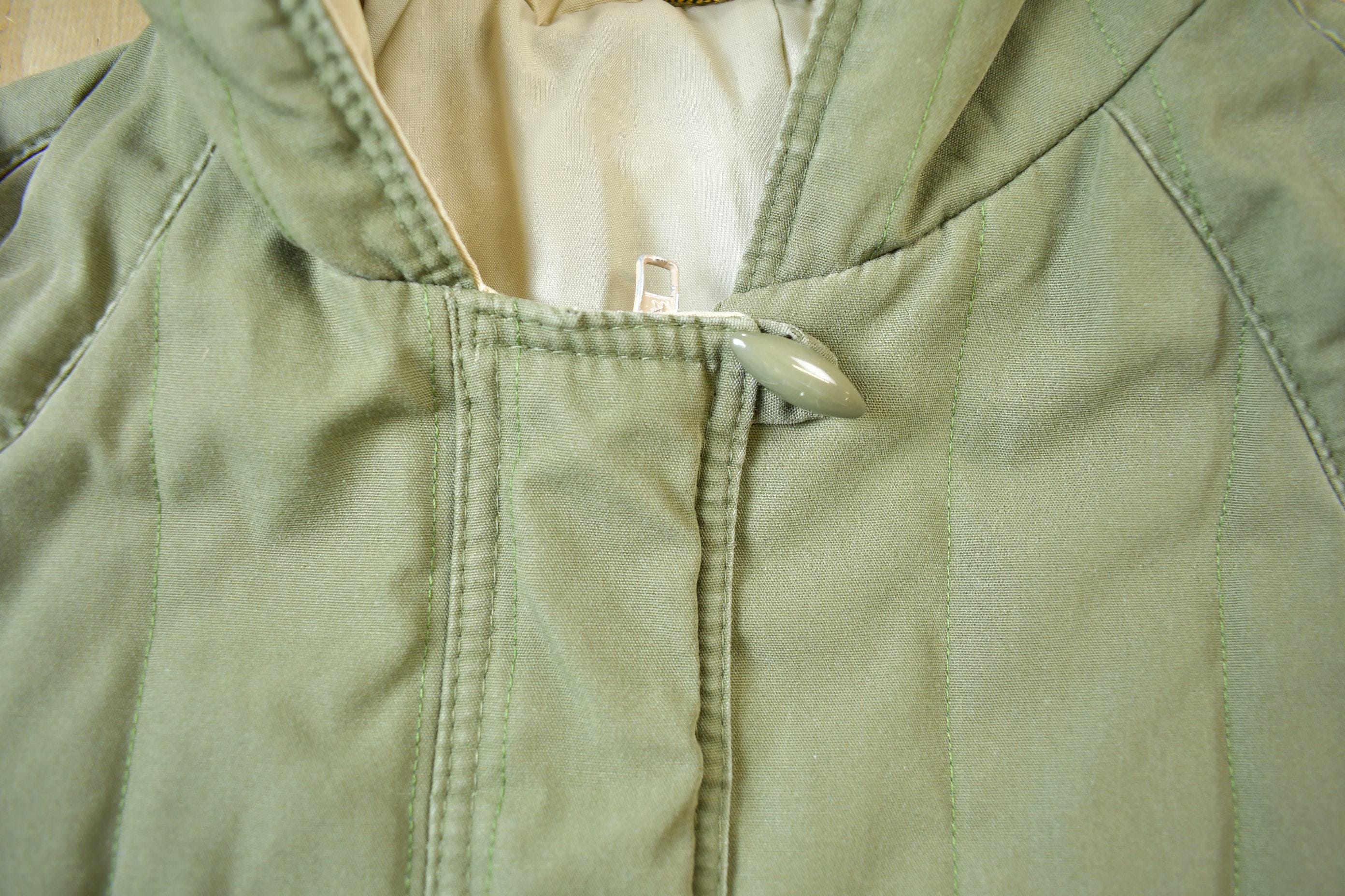 Vintage 1980s Military Styled Long Light Jacket