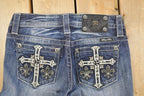 Vintage Deadstock Y2K Miss Me Bedazzled Low Rise Jeans Women's Size 26x31