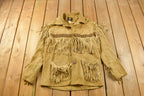 Vintage 1960s Golden Bear Fringe Leather Jacket