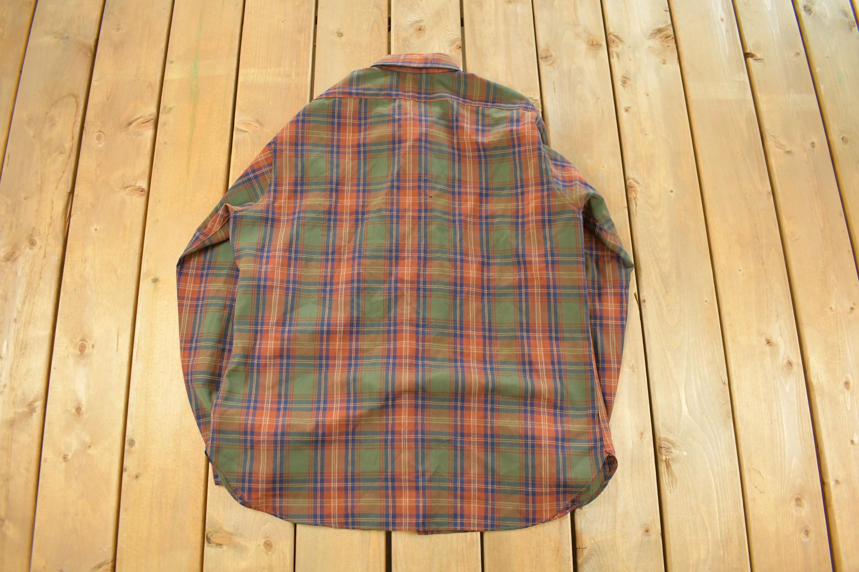 Vintage 1970s Pendleton Wool Flannel Button Up Shirt Men's XL