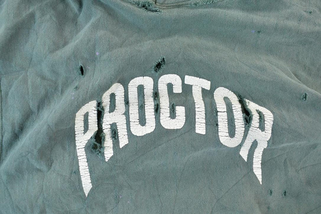 Vintage 1990s Proctor Champion Reverse Weave Warm Up Distressed Hoodie Sweatshirt