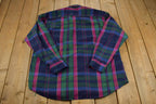Vintage 1990s Sir William Plaid Button Up Flannel Shirt
