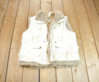 Vintage 1990s Polo Jeans Fur Lined Embroidered Sweater Vest