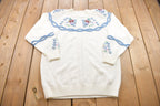 Vintage 1980s Floral Knit Sweatshirt