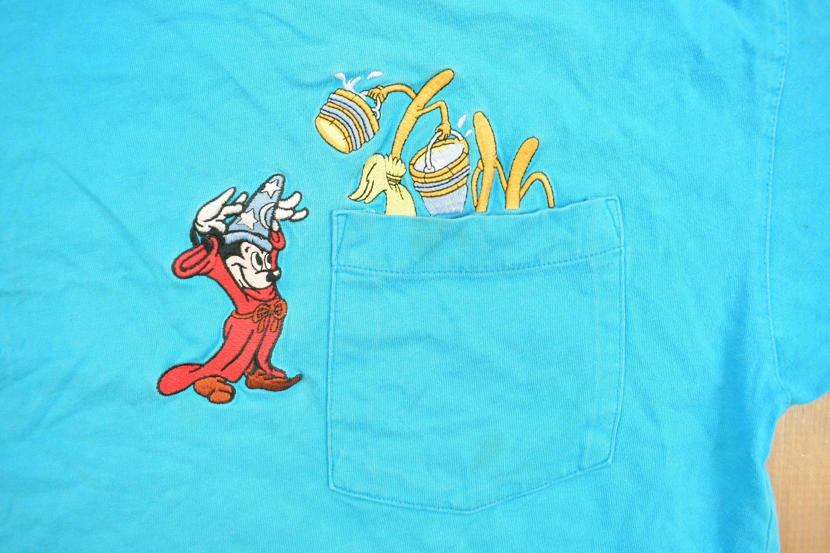 Vintage 1990s Fantasia DisneyEmbroidered Pocket T-Shirt