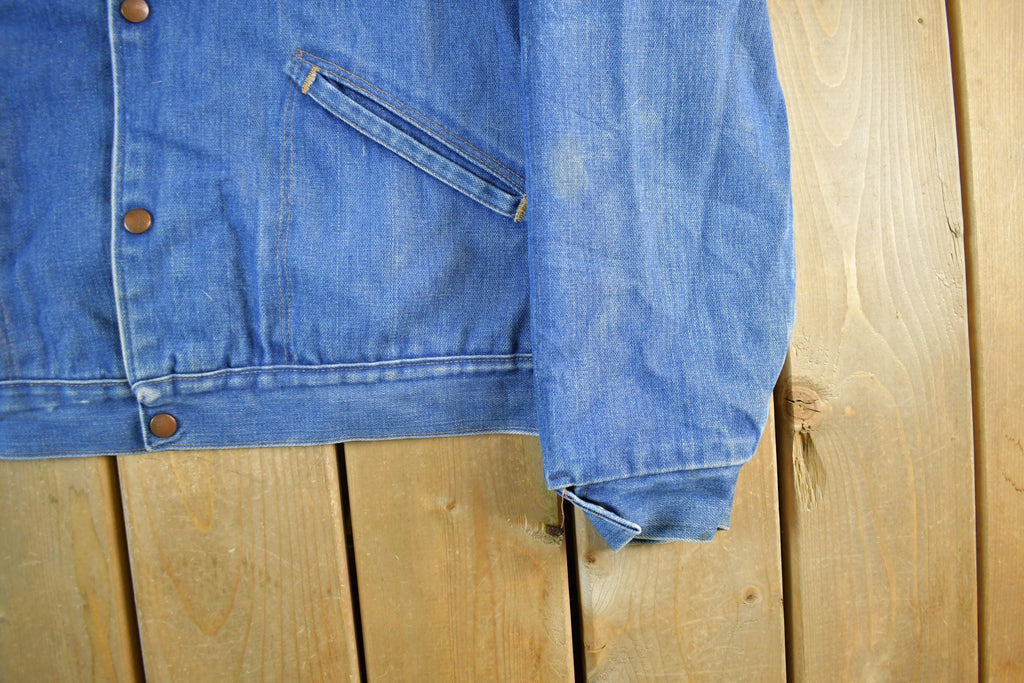 Vintage 1980s Wrangler Western Wear Blanket Lined Denim Jean Jacket Men's 44