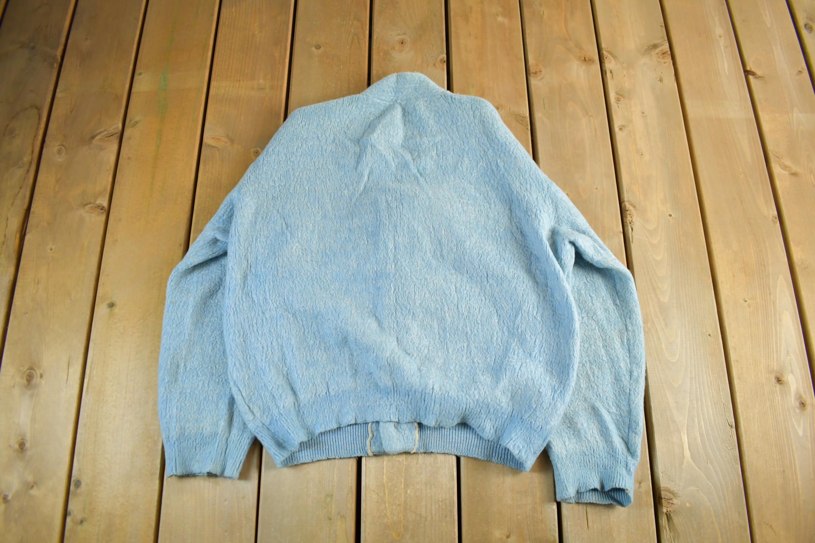 Vintage 1960s 1970s Aristo Fuzzy Knit Cardigan Sweater Women's Medium