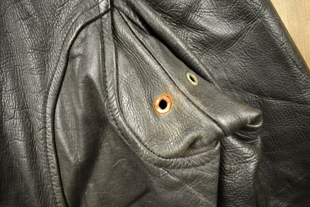 Vintage 1980s Distressed Leather Motorcycle Jacket
