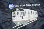 Vintage 1990s MTA New York City Transit Embroidered Snap Button Satin Jacket Made In USA