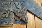 Vintage 1990s Levi's Distressed Denim Blanket Lined Jean Jacket
