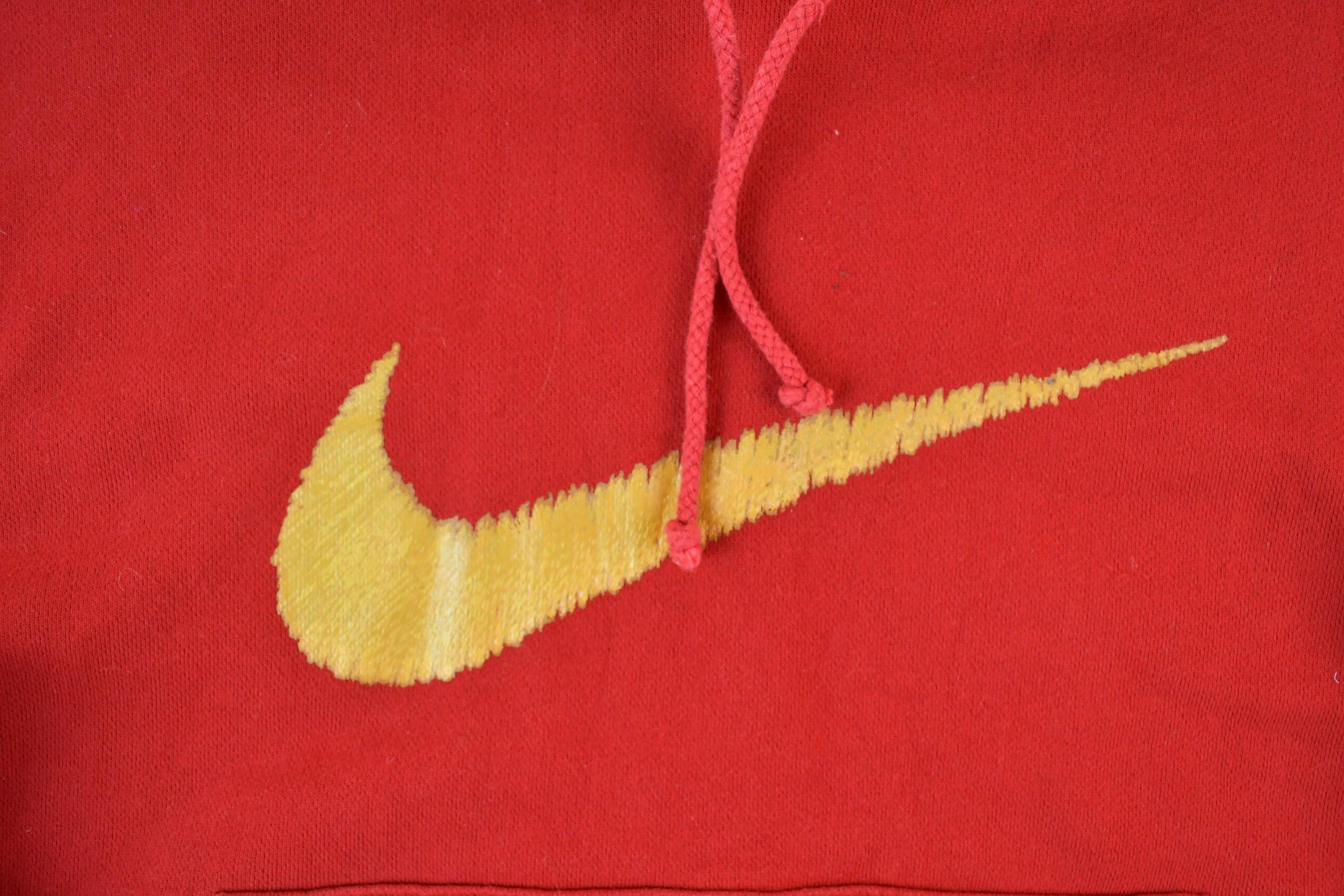 Vintage 1990s Nike Embroidered Mini Swoosh Hoodie Sweatshirt