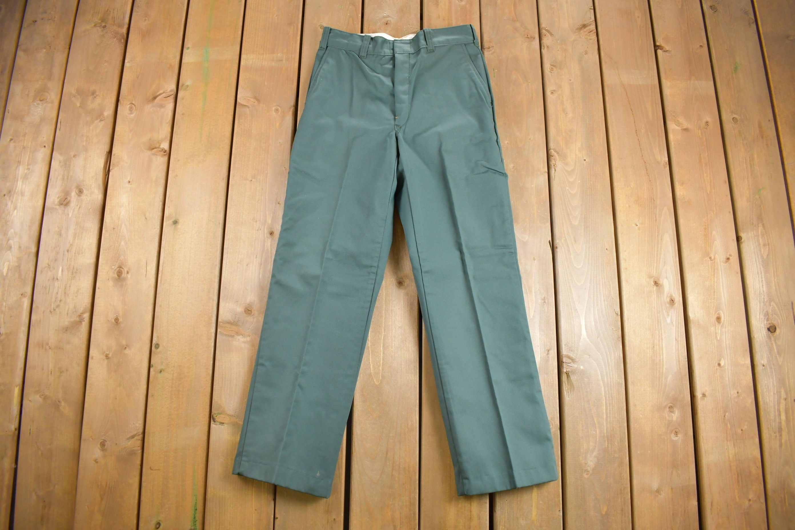Deadstock Vintage 1980s Signal Workwear Lined Pleated Trousers Size 29 x 28