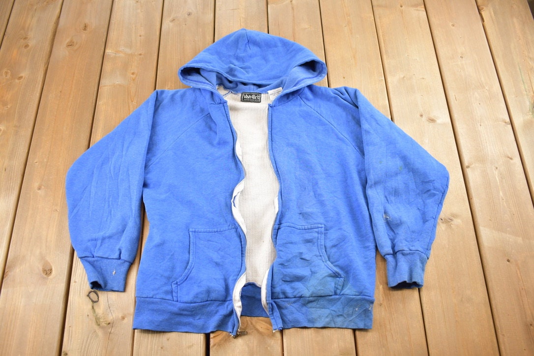 Vintage 1990s Van Cort Blank Zip Up Hoodie