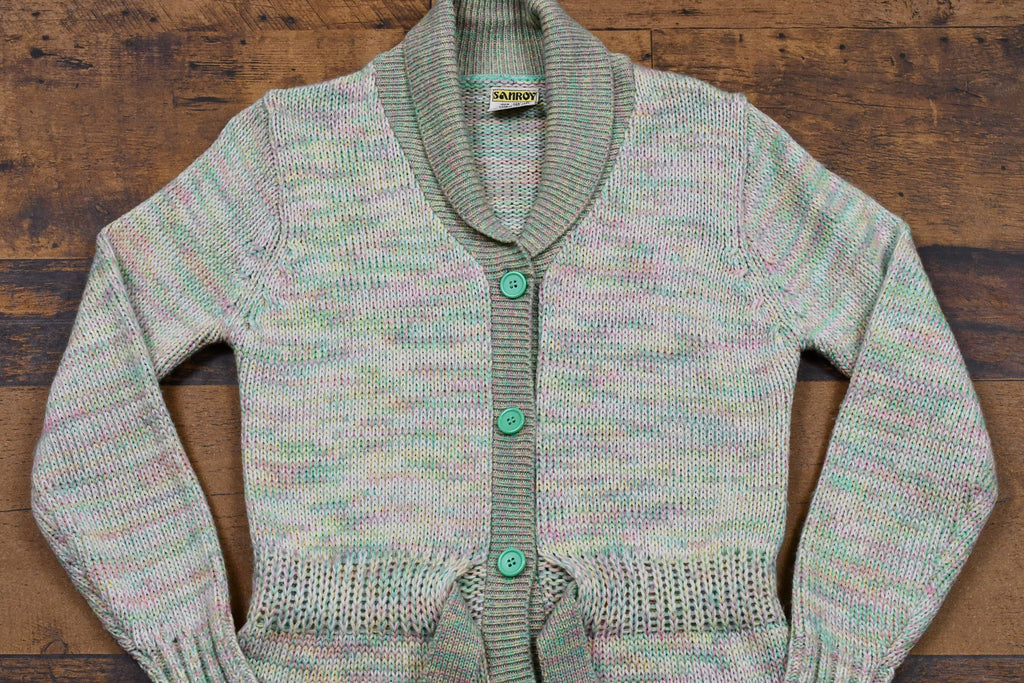 Vintage 1980s Sanroy Button Up Knit Sweater