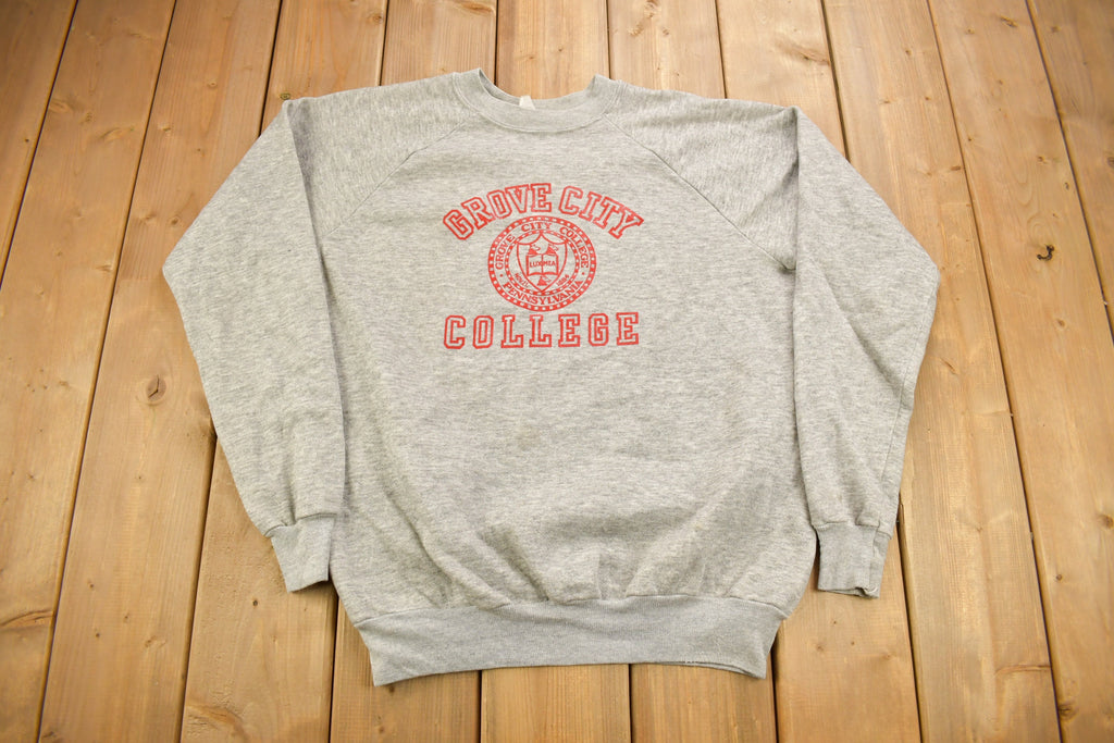 Vintage 1970s Grove City College Collegiate Raglan Crewneck  Made In USA  NCAA Sweatshirt  Sportswear  Americana