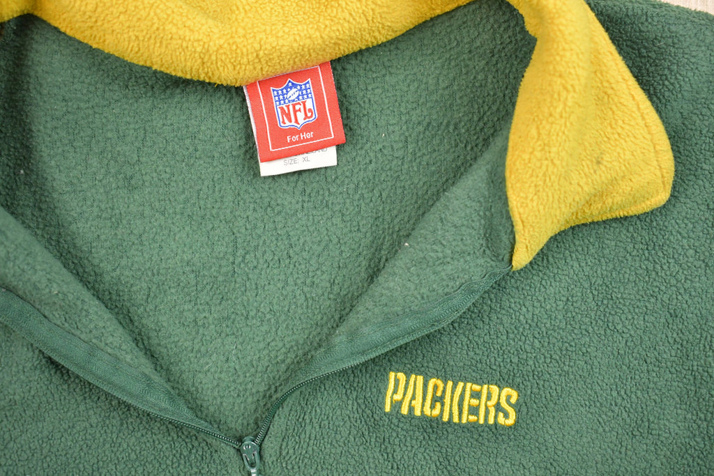 Vintage 1990s Green Bay Packers Quarter Zip Fleece Sweater