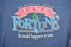 Vintage 1990s Michigan Fame & Fortune Lottery Graphic T Shirt