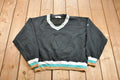 Vintage 1990s Blank V-Neck Crewneck Sweatshirt