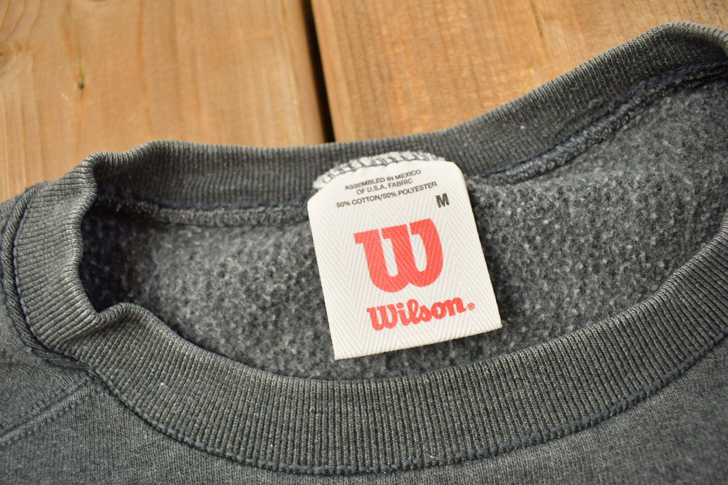 Vintage 1990s Grey Wilson Blank Crewneck Sweatshirt